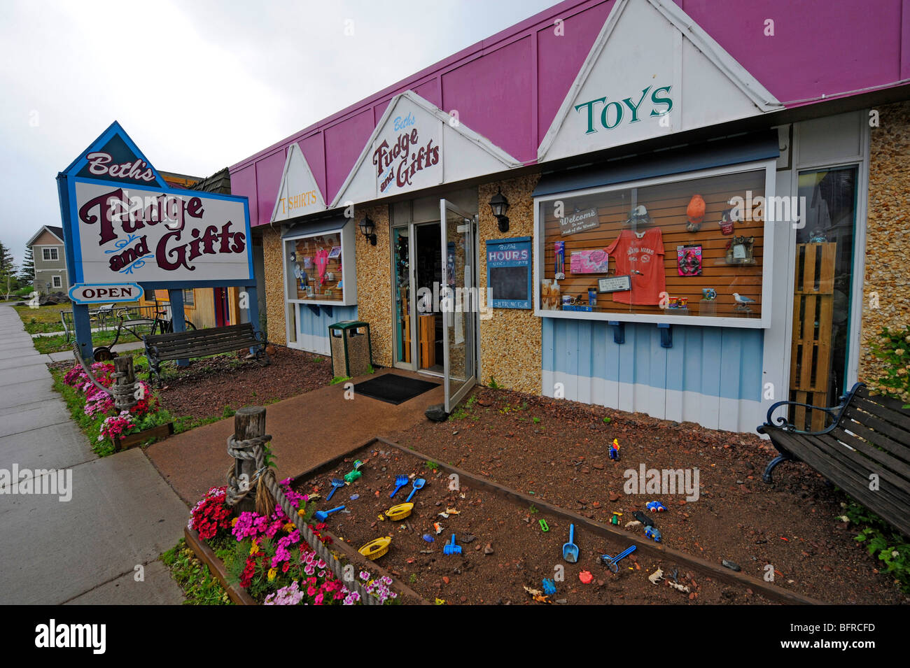 Shops in Grand Marais Minnesota along Lake Superior Stock Photo Alamy