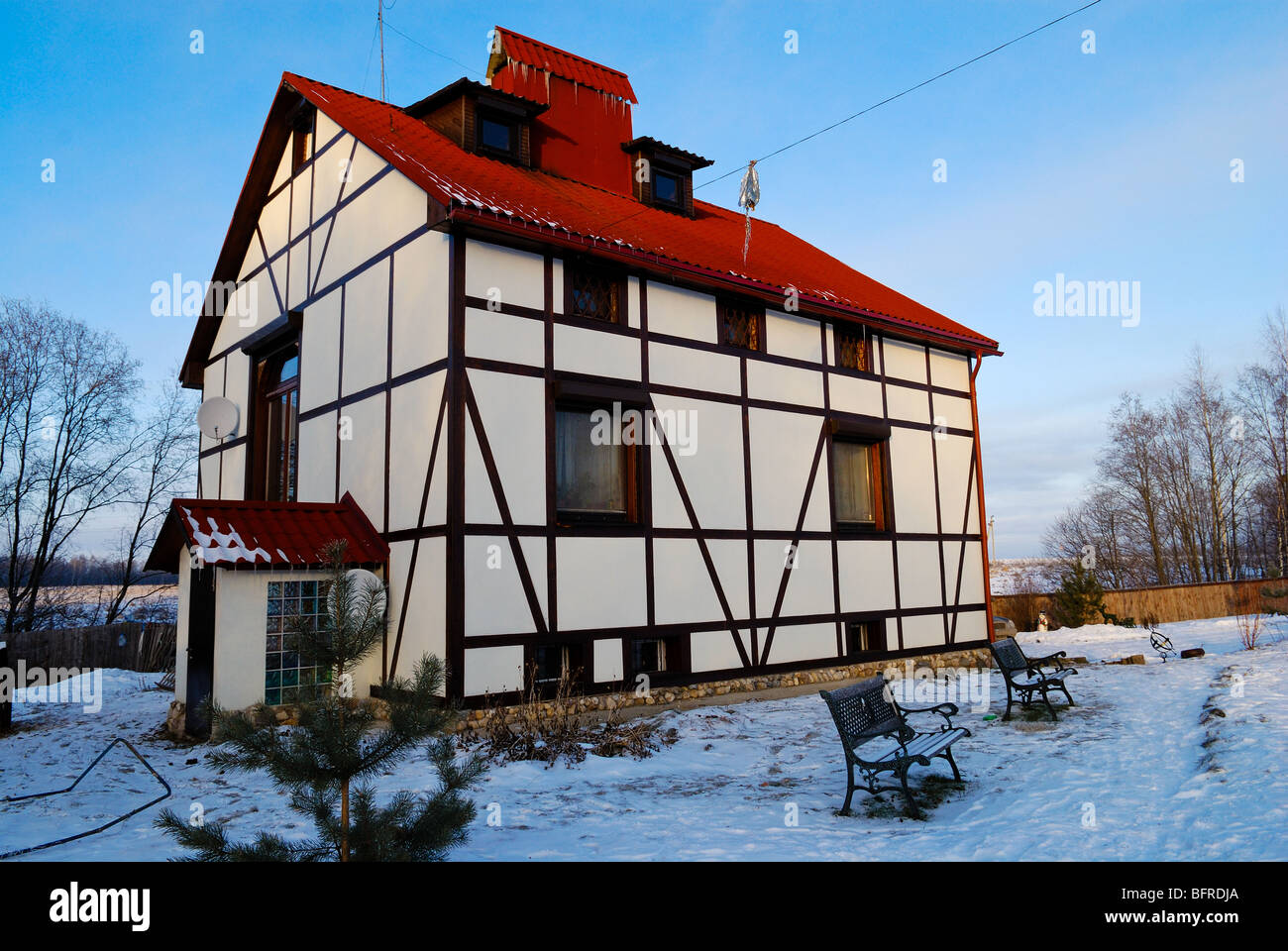 Traditional medieval german house facade Stock Photo