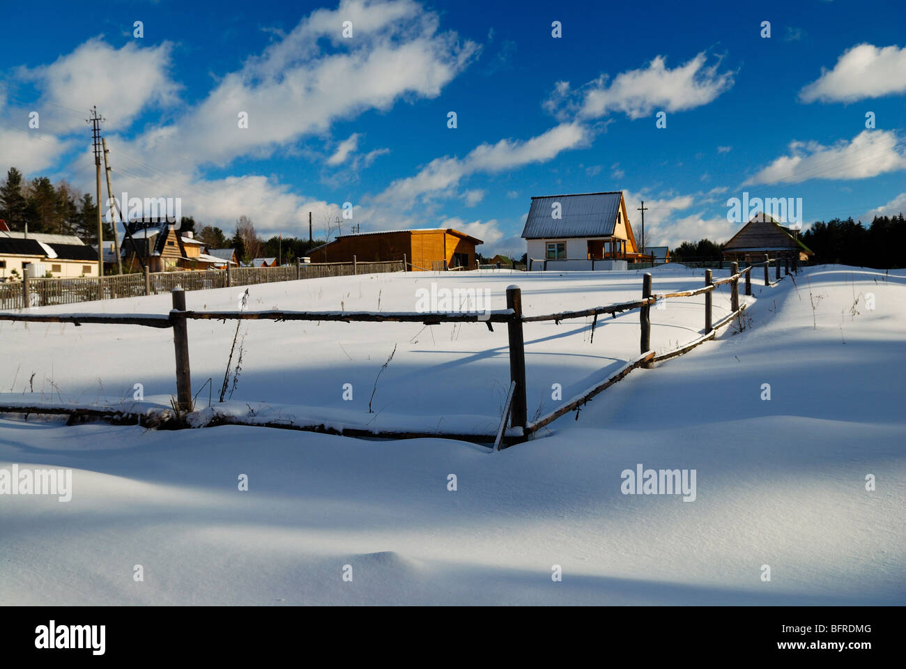 Winter rural landscape Stock Photo
