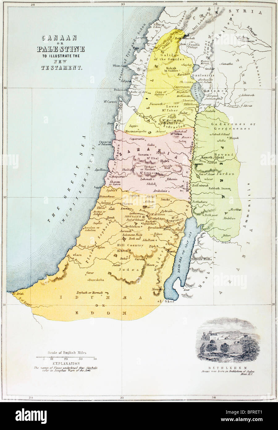 Canaan, or Palestine, at the time of the New Testament. Stock Photo