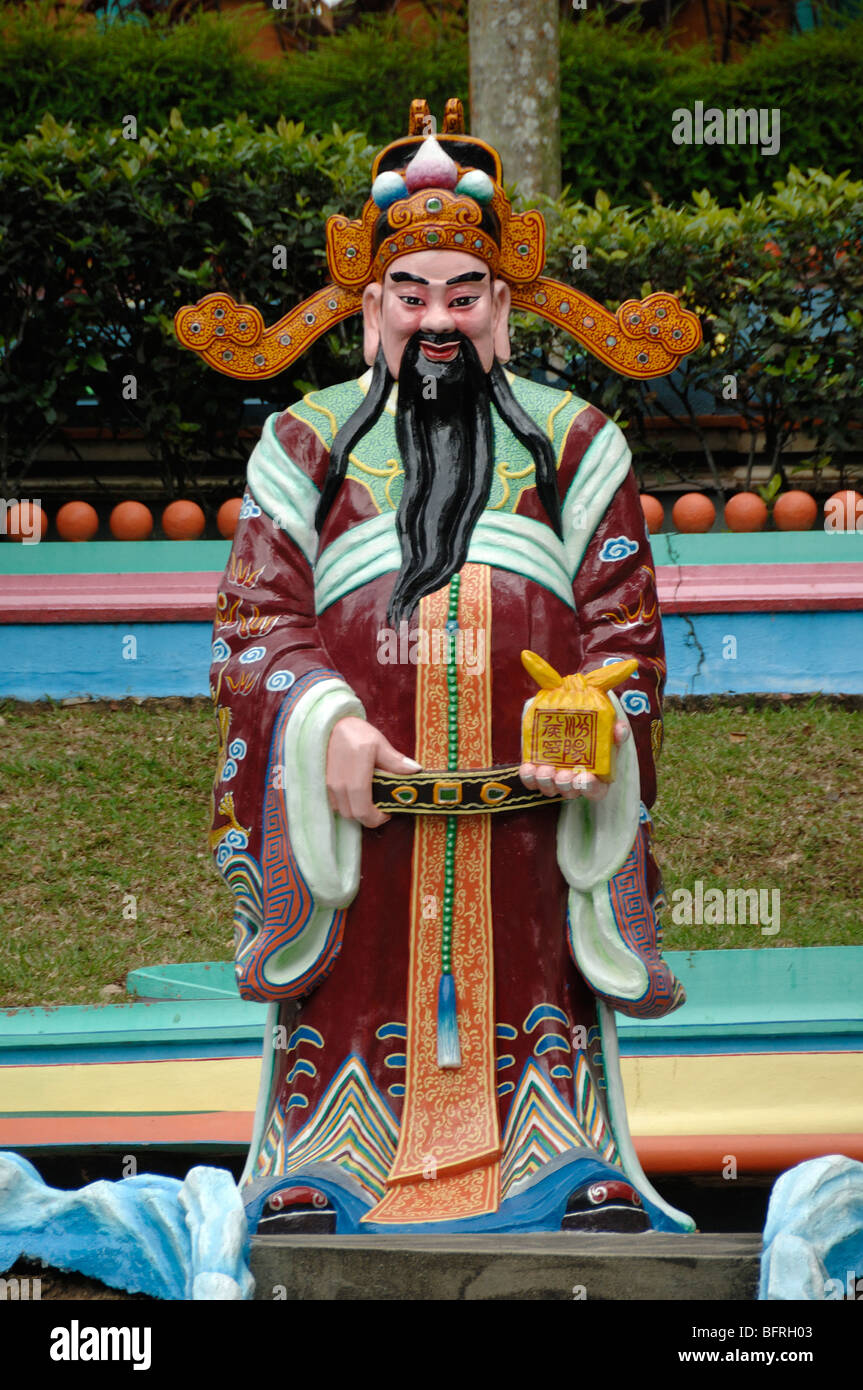 Statue or Sculpture of Lu, Chinese God of Wealth or Prosperity, Tiger Balm Gardens Chinese Theme Park, Singapore Stock Photo