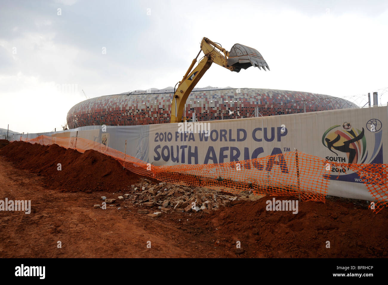 Construction of Soccer City Stadium in South Africa - venue for 2010 FIFA World Cup in Johannesburg, South Africa Stock Photo