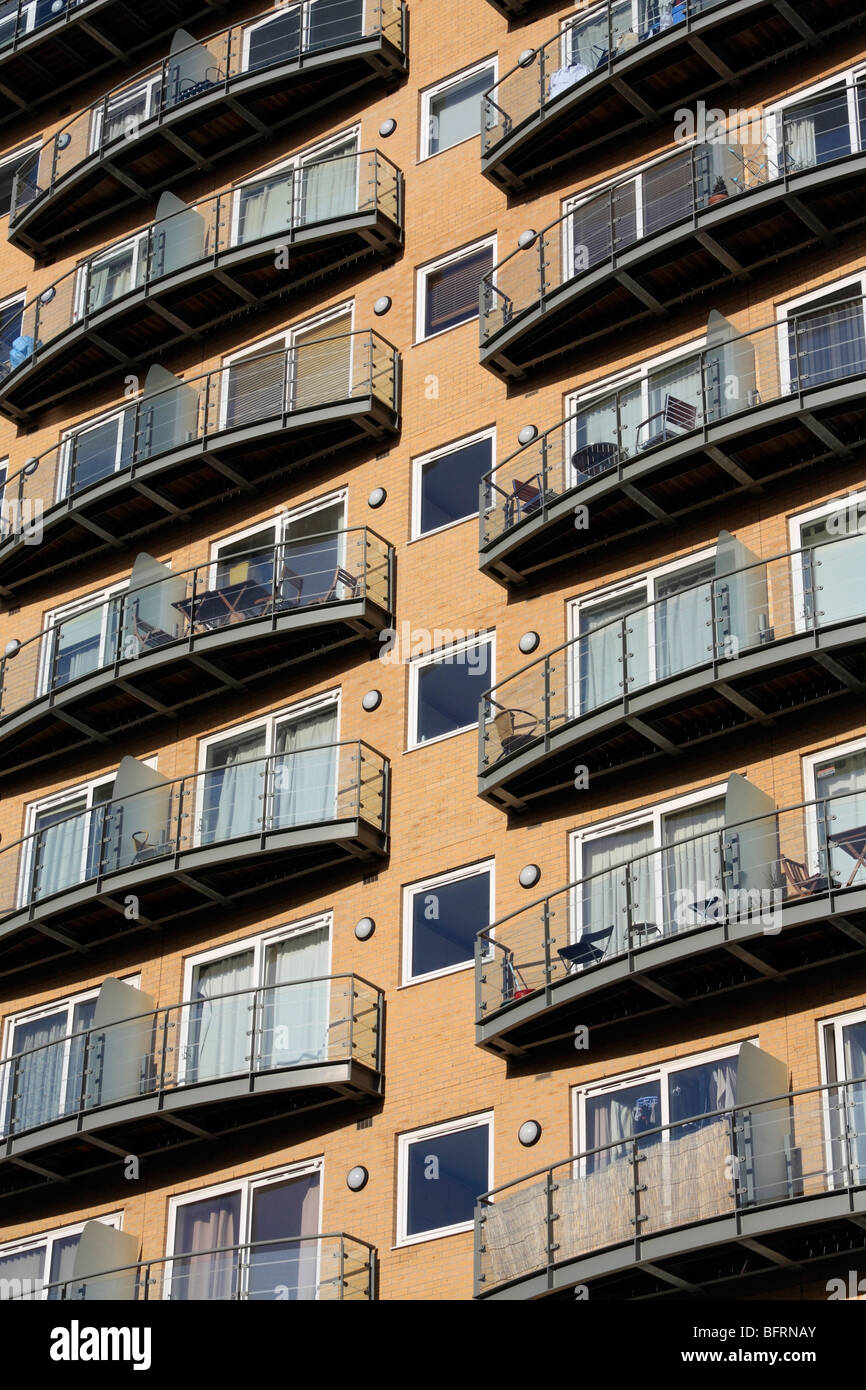 Flats above Feltham Shopping Centre West London England UK Stock Photo