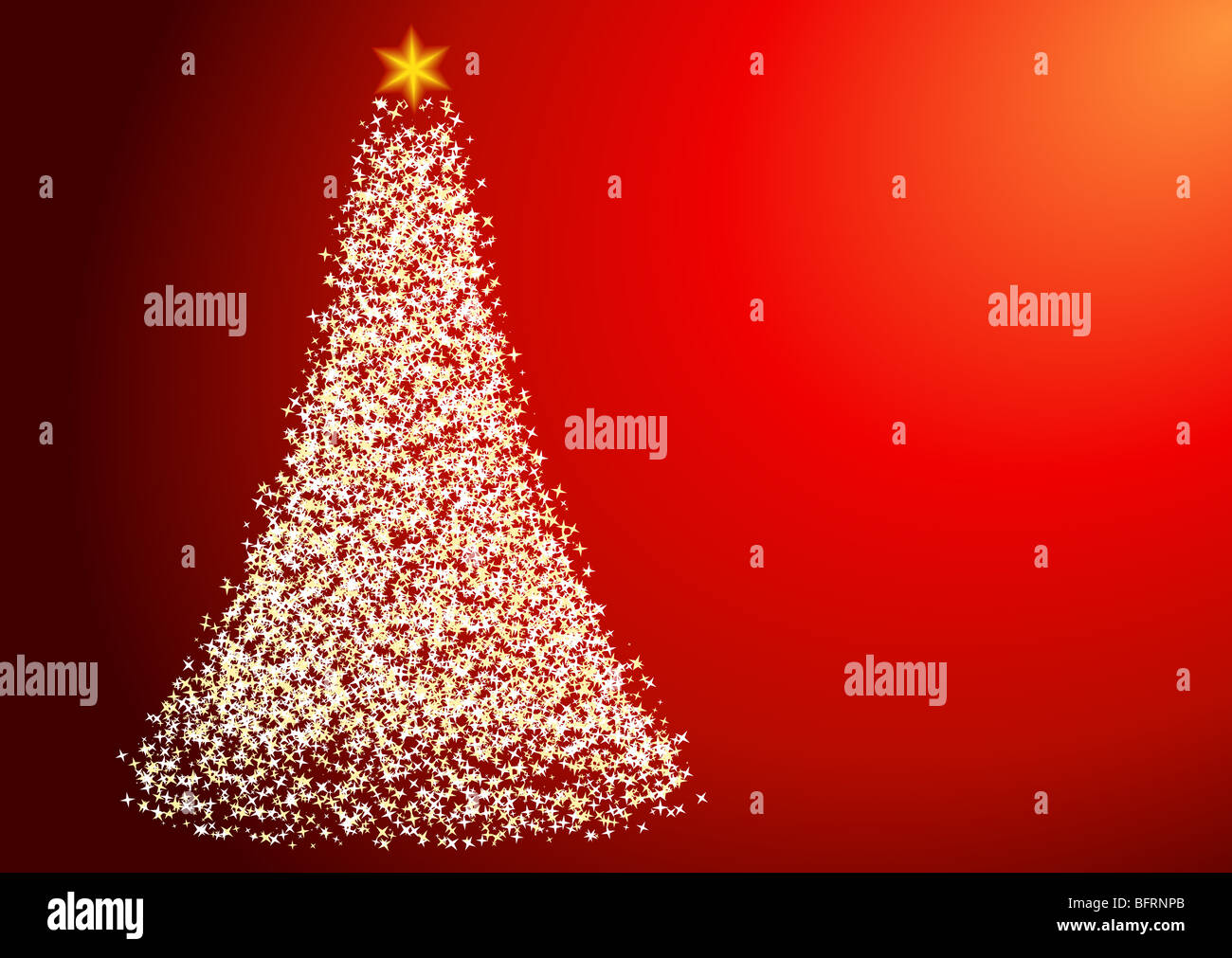 Very detailed Starry Christmas Tree on Warm Red background XXL Stock ...