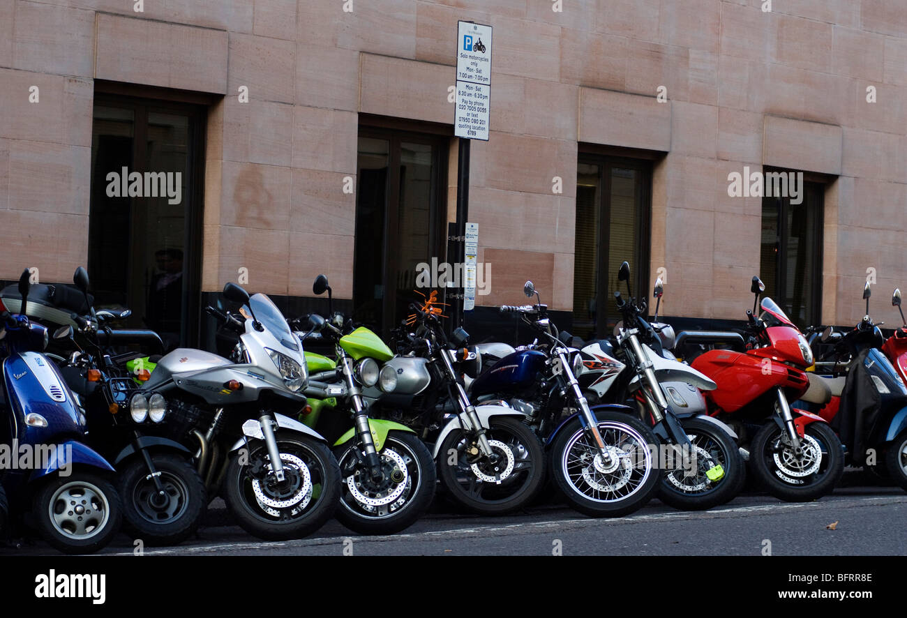 Motorcycle parking in Westminster, London Stock Photo Alamy