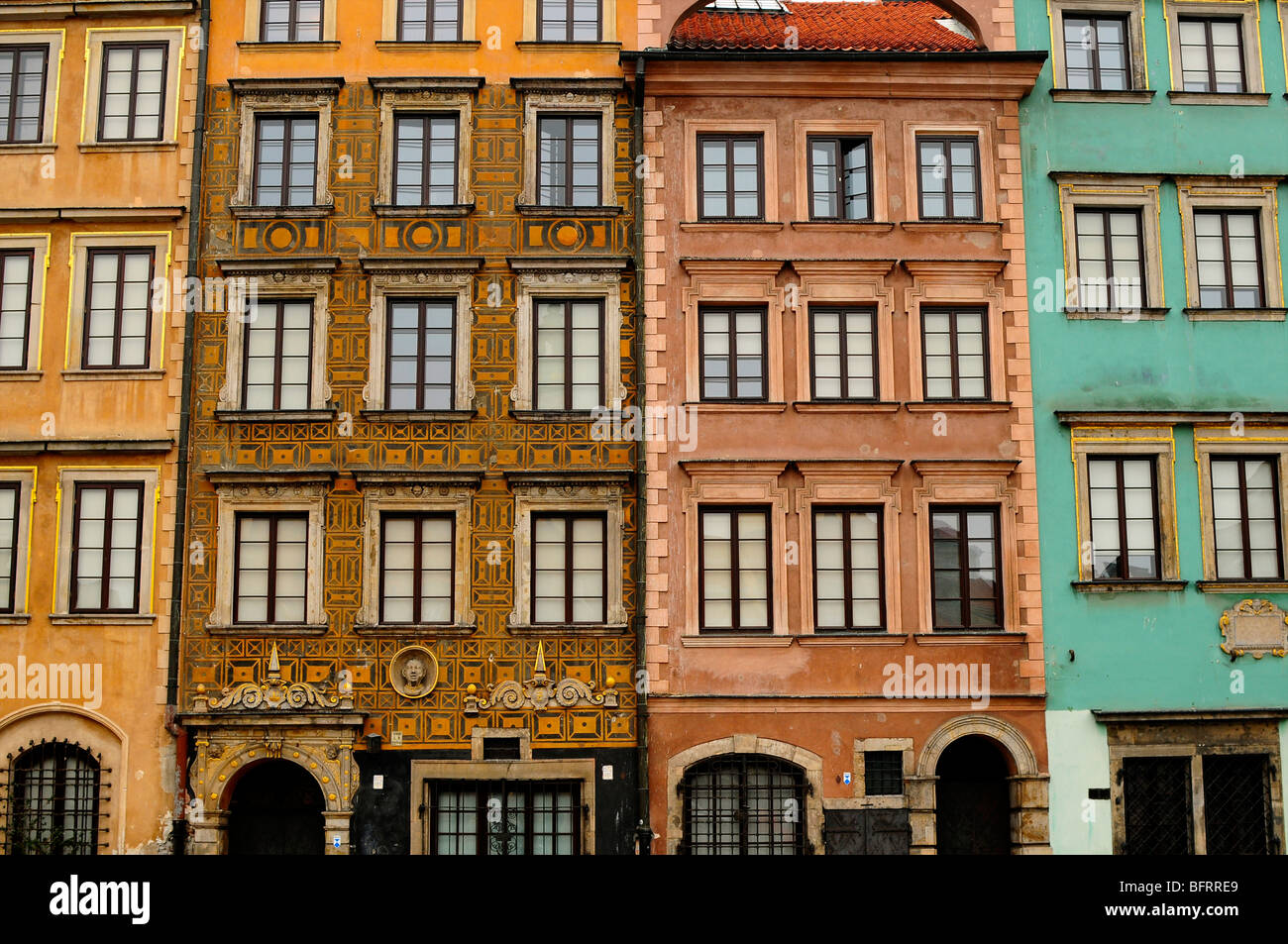 Buildings in the Old Town, Warsaw, Poland Stock Photo