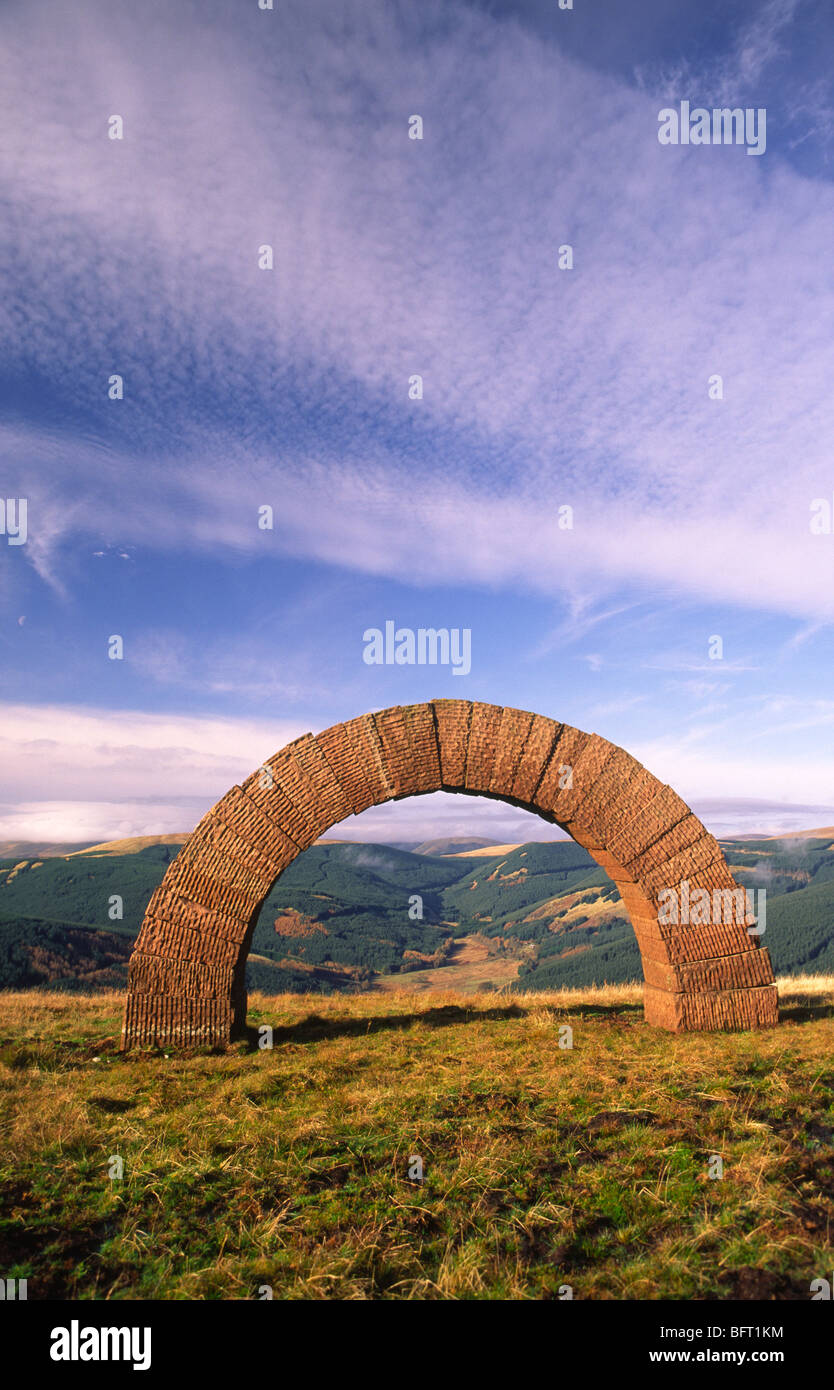Art in landscape enviromental Striding Arches by artist Andy Goldsworthy Glenhead near Moniaive Dumfries and Galloway UK Stock Photo