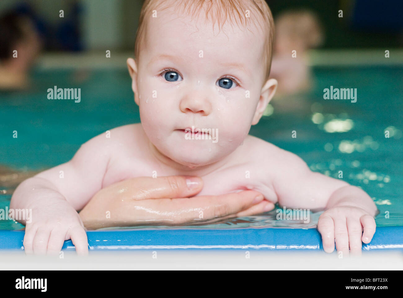 Baby in Swimming Pool Stock Photo Alamy