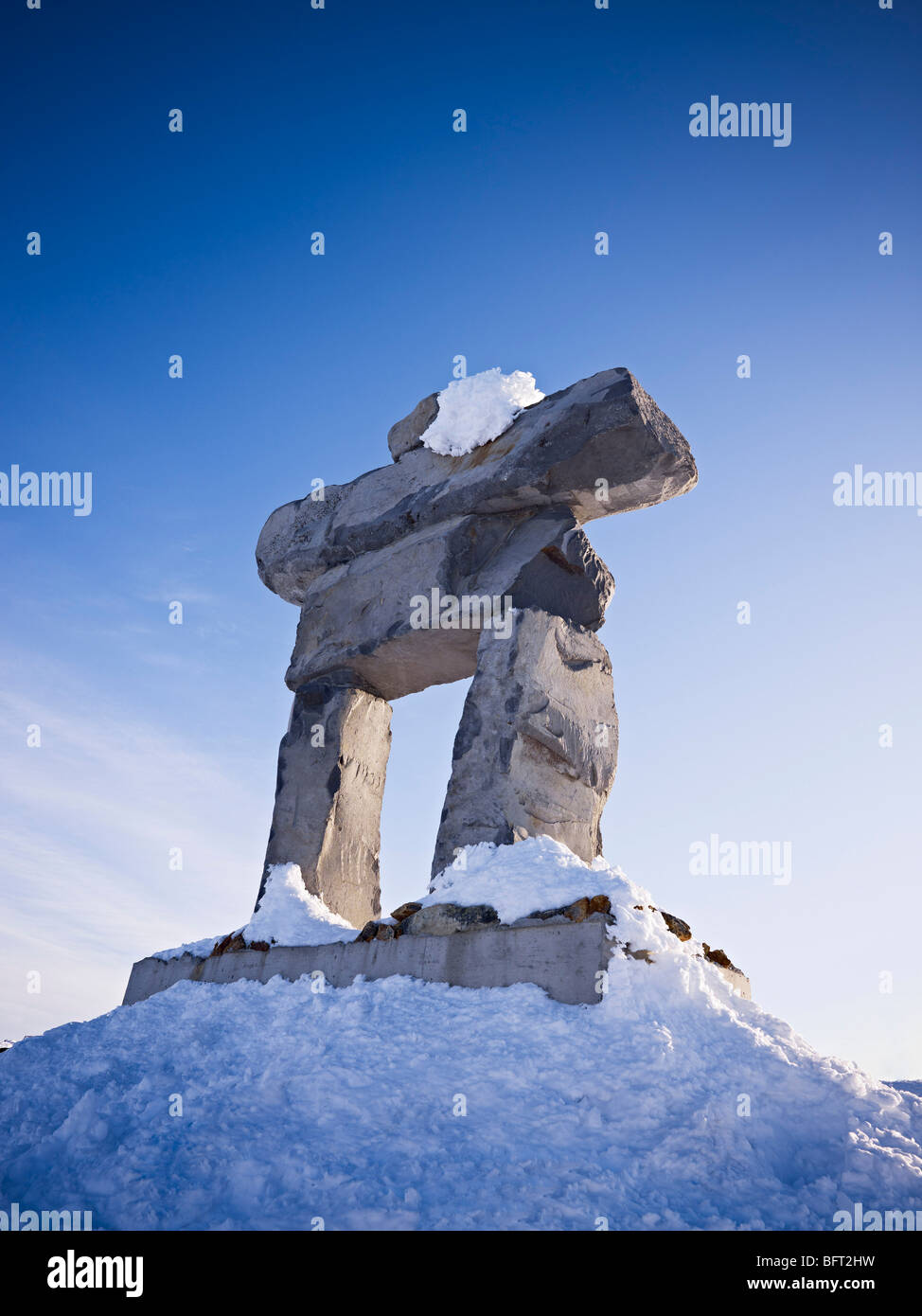 Inukshuk, Whistler Mountain, Whistler, British Columbia, Canada Stock