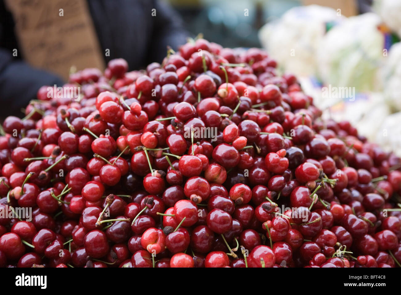 Street Vendor Selling Cherries Stock Photo Alamy