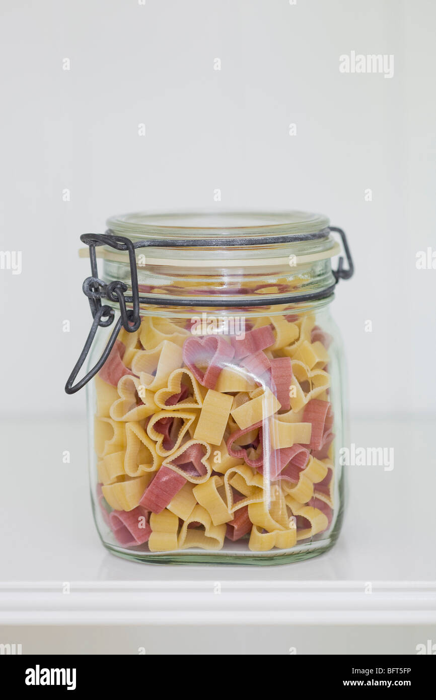Heart Shaped Pasta in Jar Stock Photo Alamy