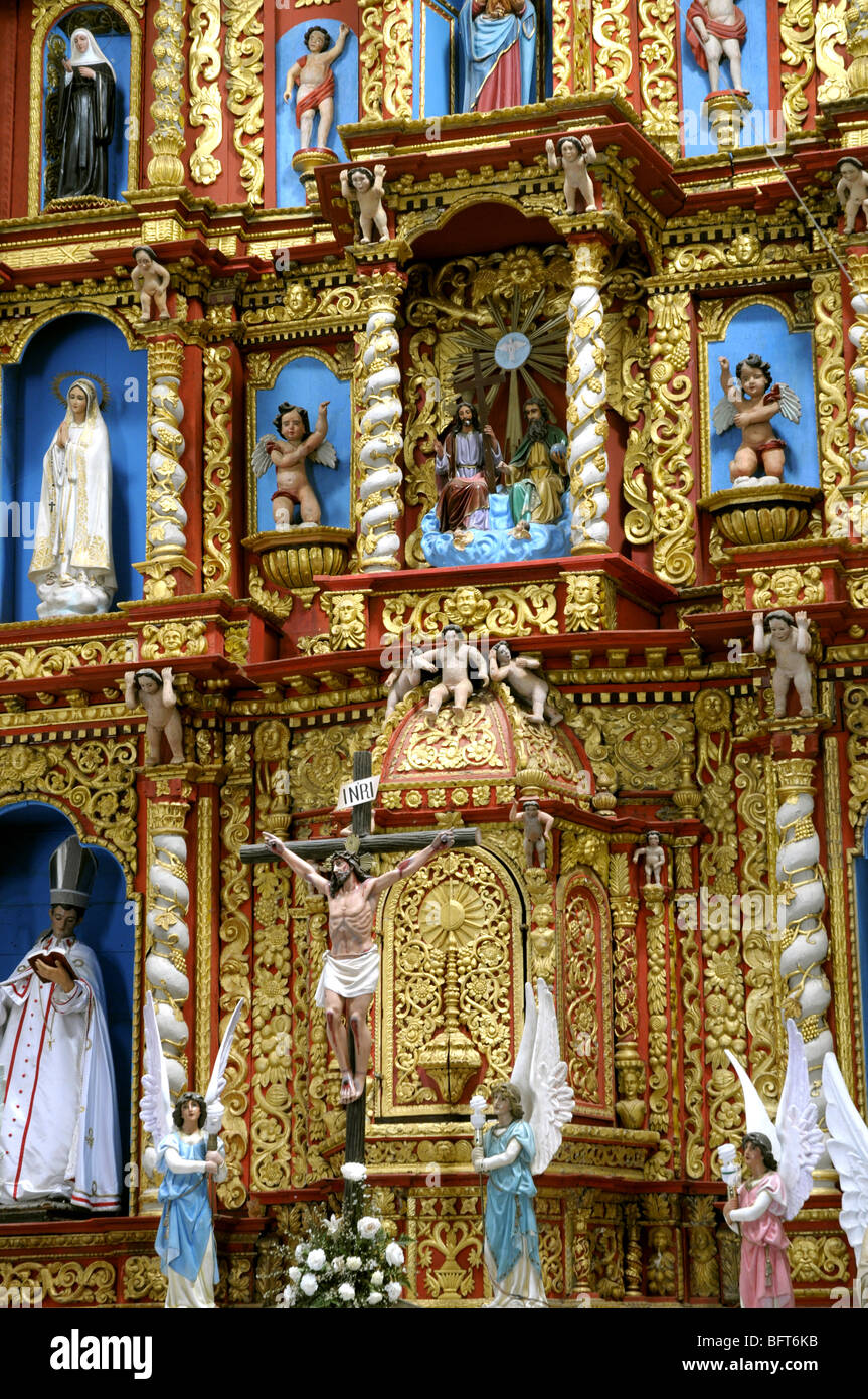 Interior Of San Anastasio Church In Los Santos Panama Stock Photo