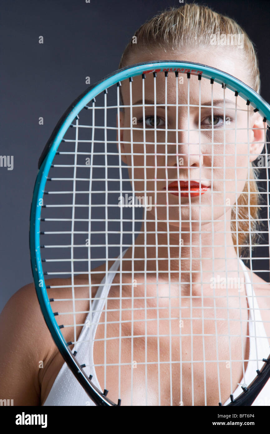 Portrait of Tennis Player Stock Photo