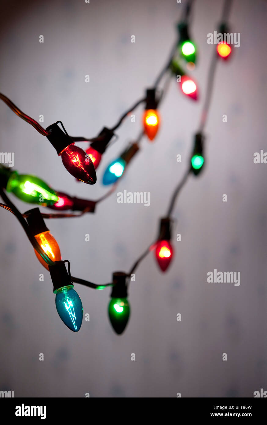 Strings of Christmas Lights Stock Photo