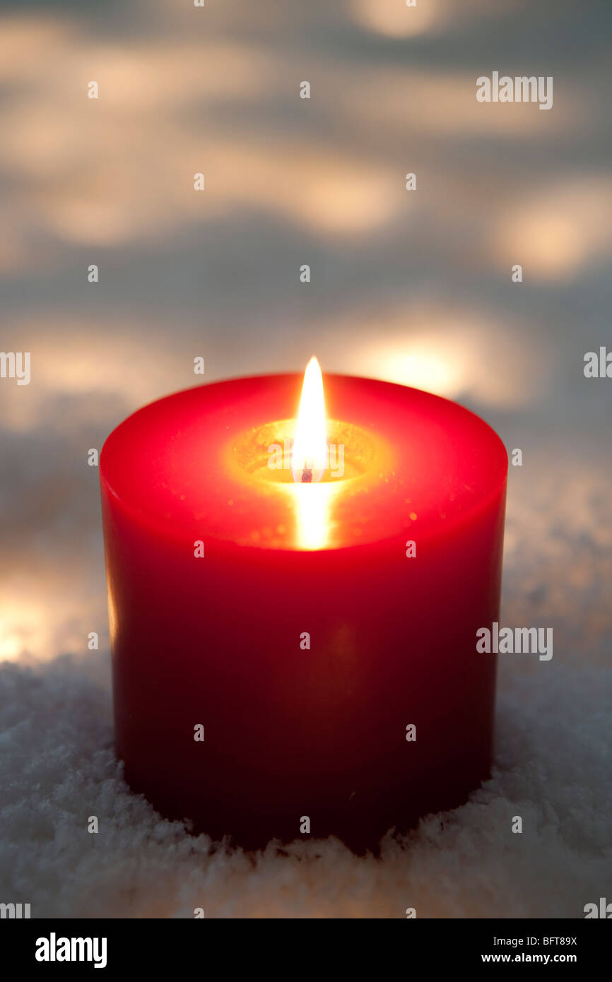 Lit Candle Stock Photo