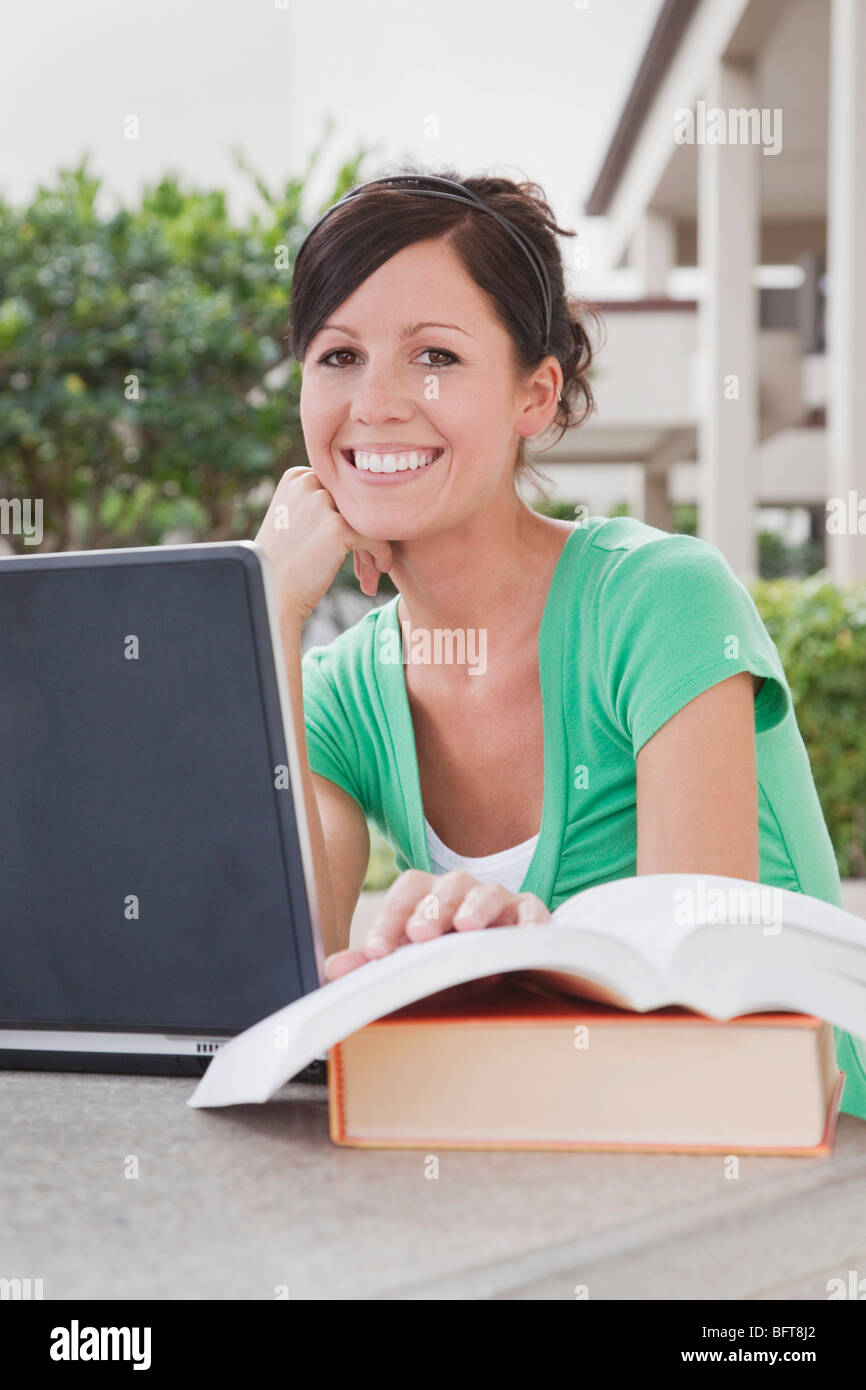 University Student Using Laptop Computer Stock Photo Alamy