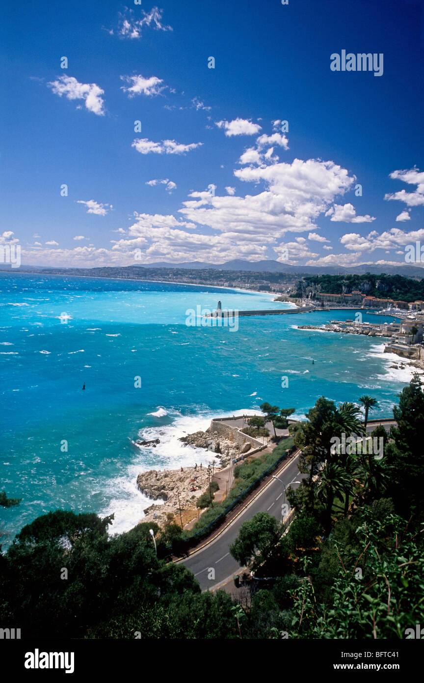 Overview of the bay of Nice called 'La Reserve' Stock Photo