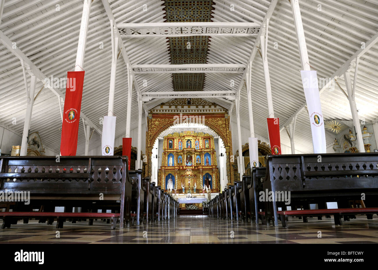 Interior Of San Anastasio Church In Los Santos Panama Stock Photo
