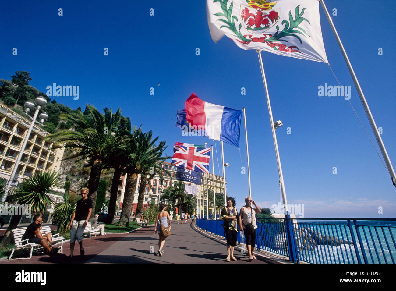 The quai des Etats-Unis along the mediterranean sea Stock Photo