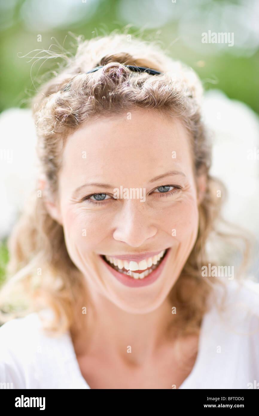 outdoor portrait of middle-aged woman Stock Photo