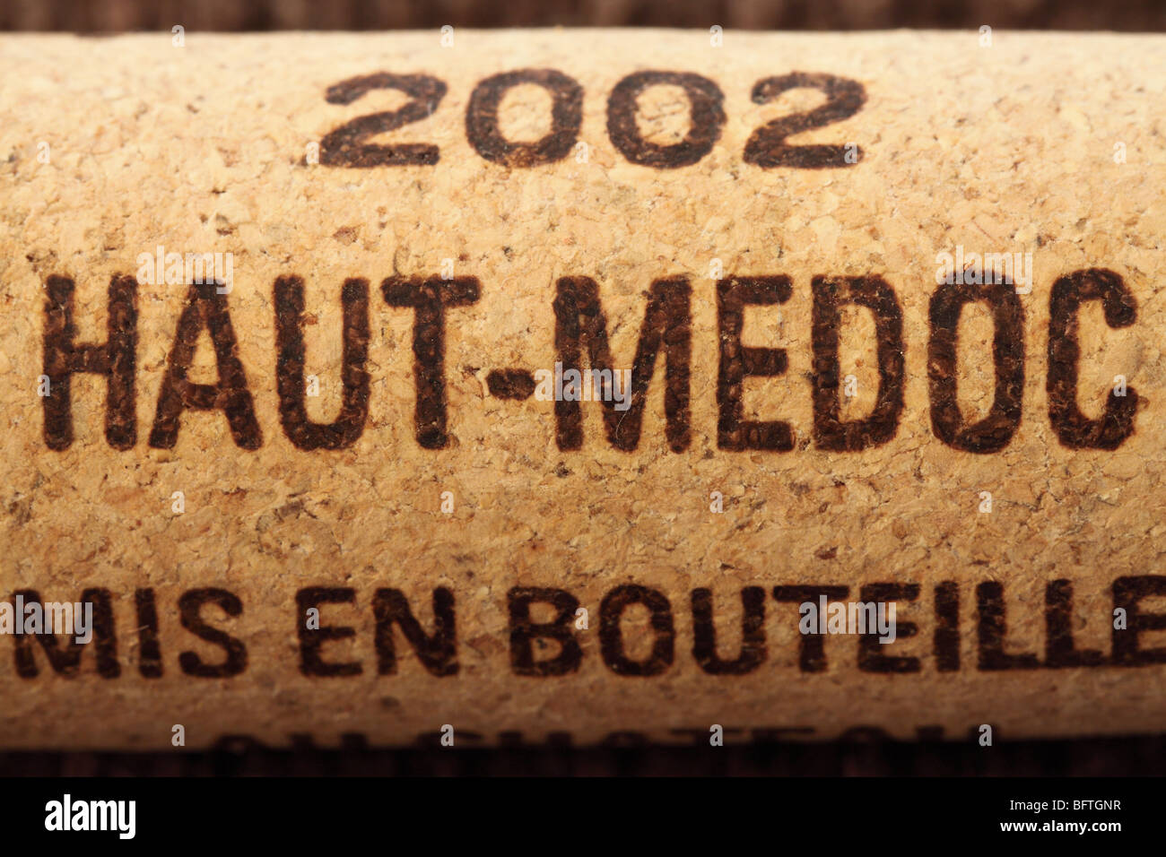 Haut Medoc 2002  wine cork stopper Stock Photo