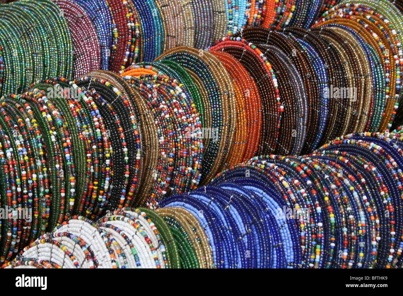 Masai Beadwork Coasters Taken in Arusha, Tanzania Stock Photo