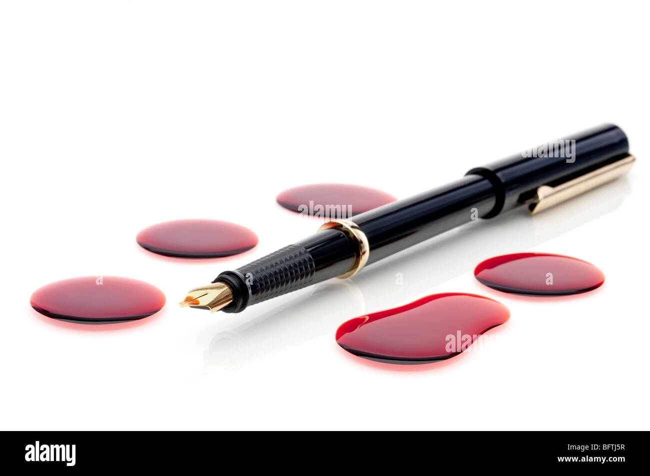 Close up of a pen and blood "sign your name in blood Stock Photo Alamy