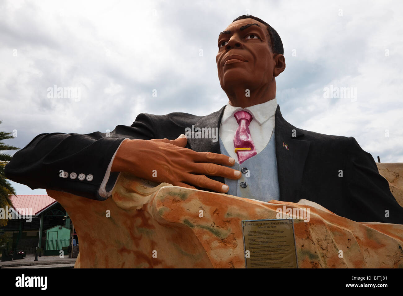 statue of Sir Vere Cornwall Bird, 09.12.09 - 28.06.99, politician and leader of the Antiguan Labour Party, St Johns, Antigua. Stock Photo