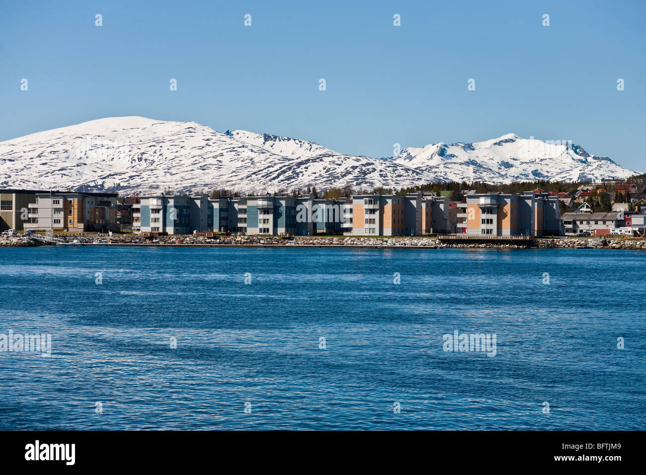 Apartment building at sea side in Tromso, Norway Stock Photo Alamy