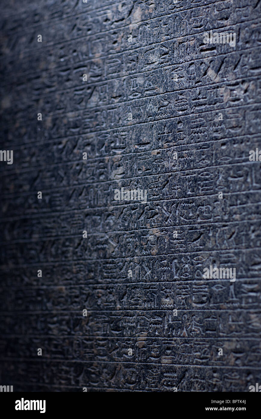 Closeup of the Hieroglyphic script Stock Photo