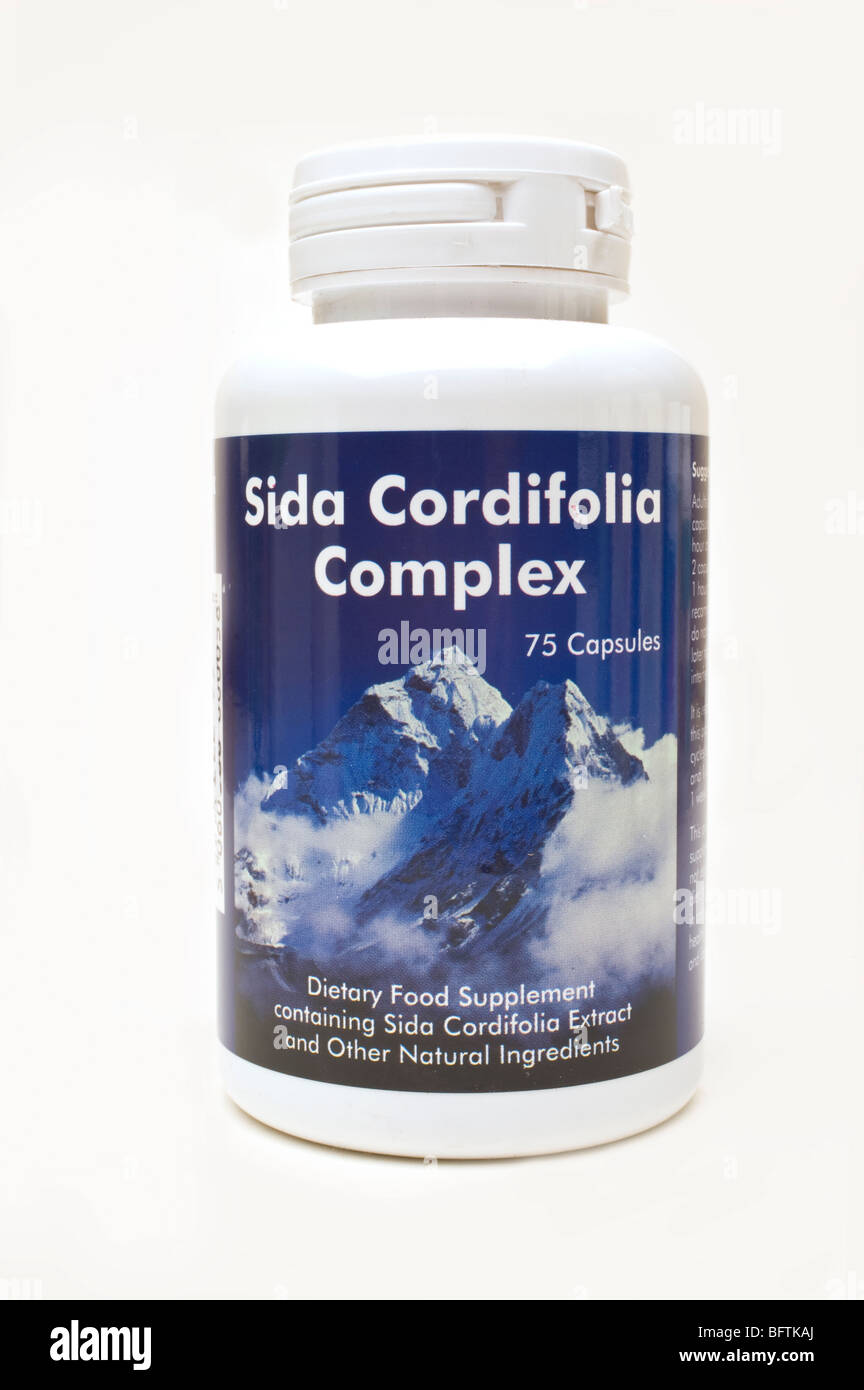 Sida cordifolia extract powder Herbal food Supplement Stock Photo