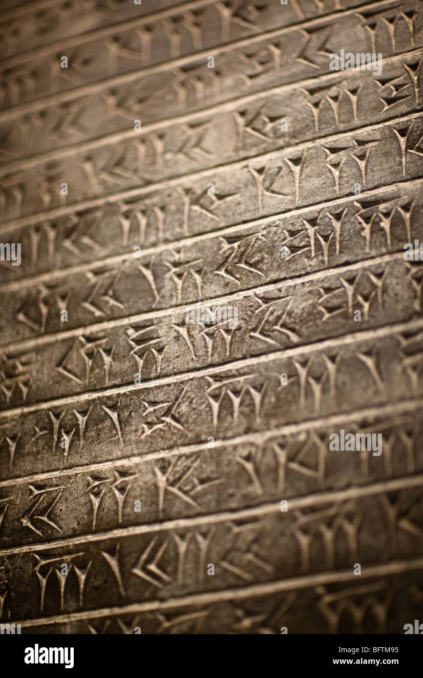 Ancient Hittite cuneiform script Stock Photo