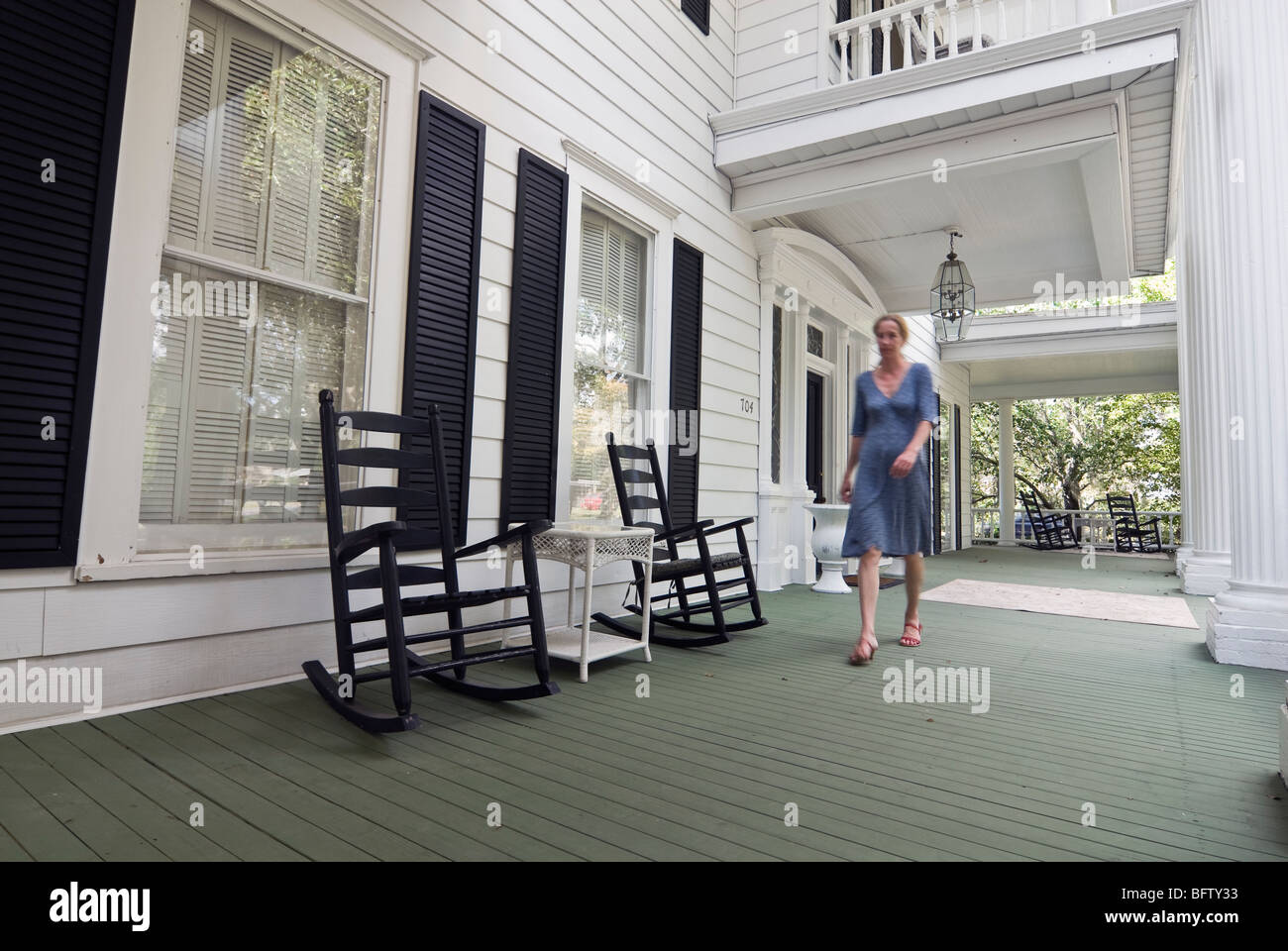 Front porch of southern home, Moultrie, Georgia, USA Stock Photo