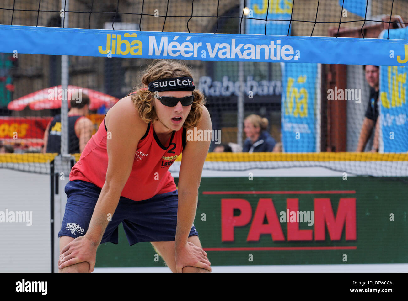 Beach Volleyball Competition in Dam Square Amsterdam The Netherlands