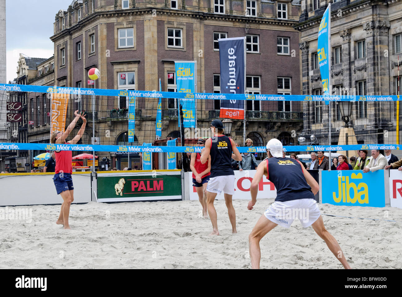 Beach Volleyball Competition in Dam Square Amsterdam The Netherlands