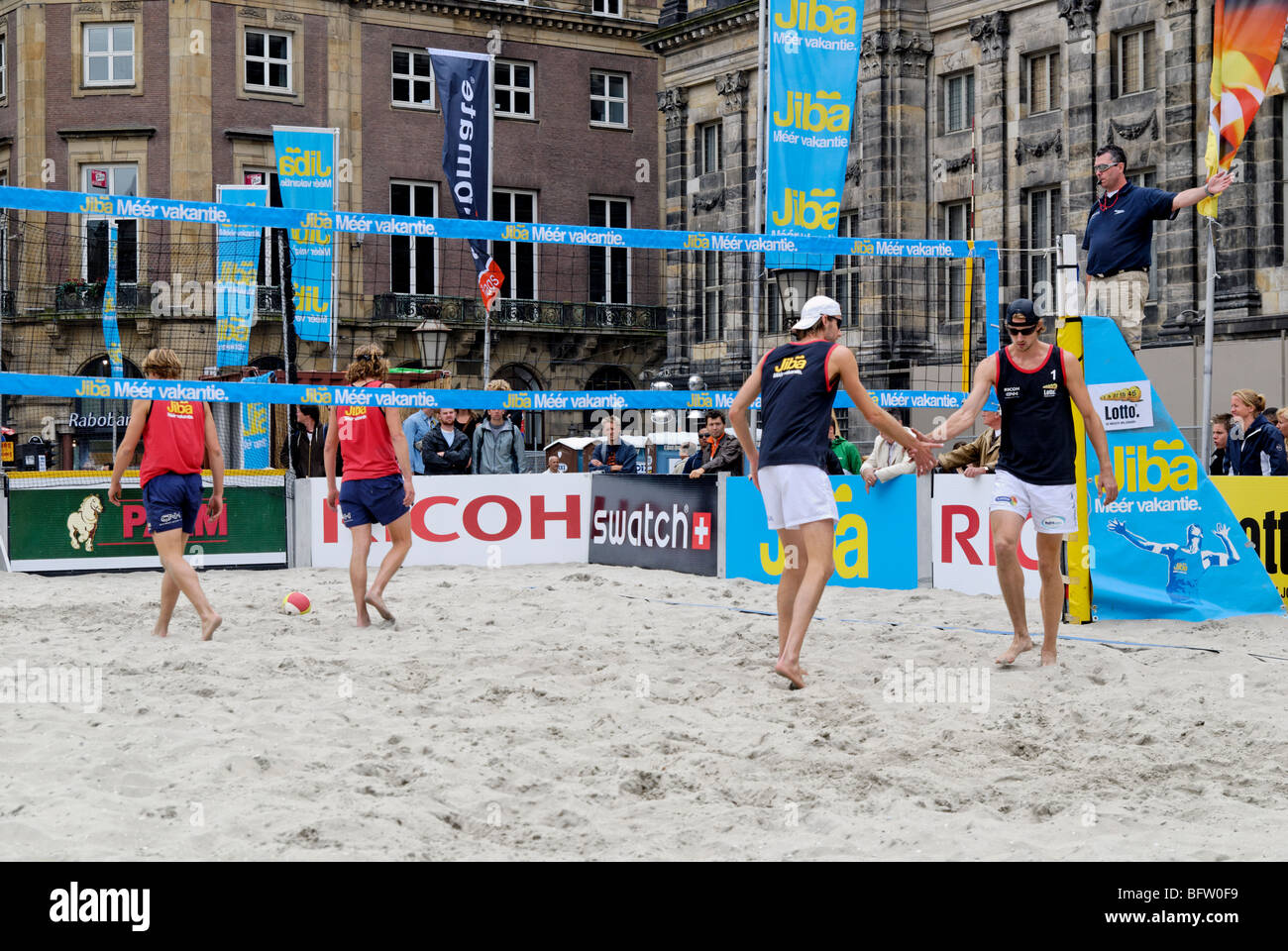 Beach Volleyball Competition in Dam Square Amsterdam The Netherlands