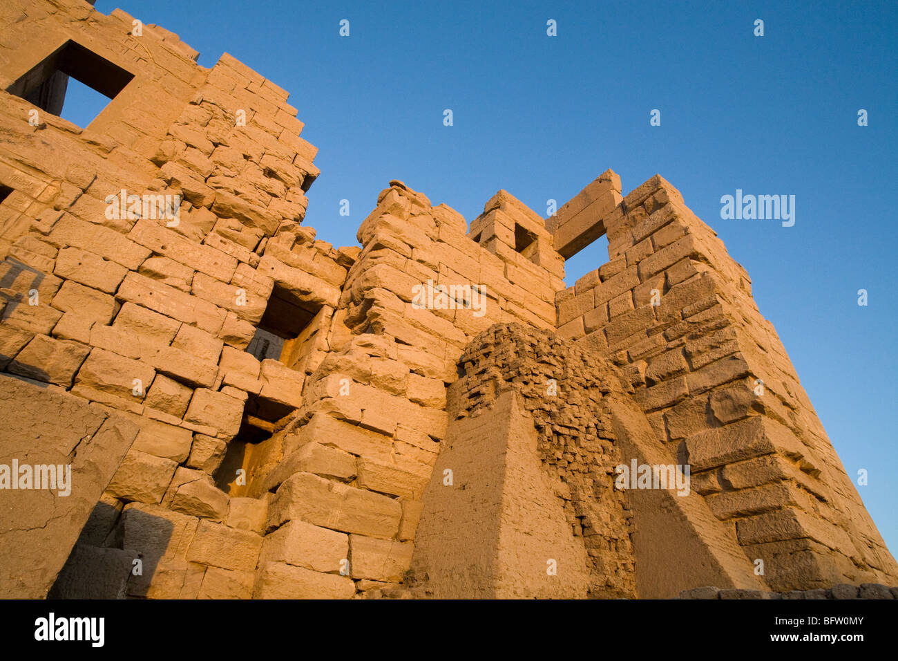 Closeup Of Migdol Gate At Medinet Habu Mortuary Temple Of