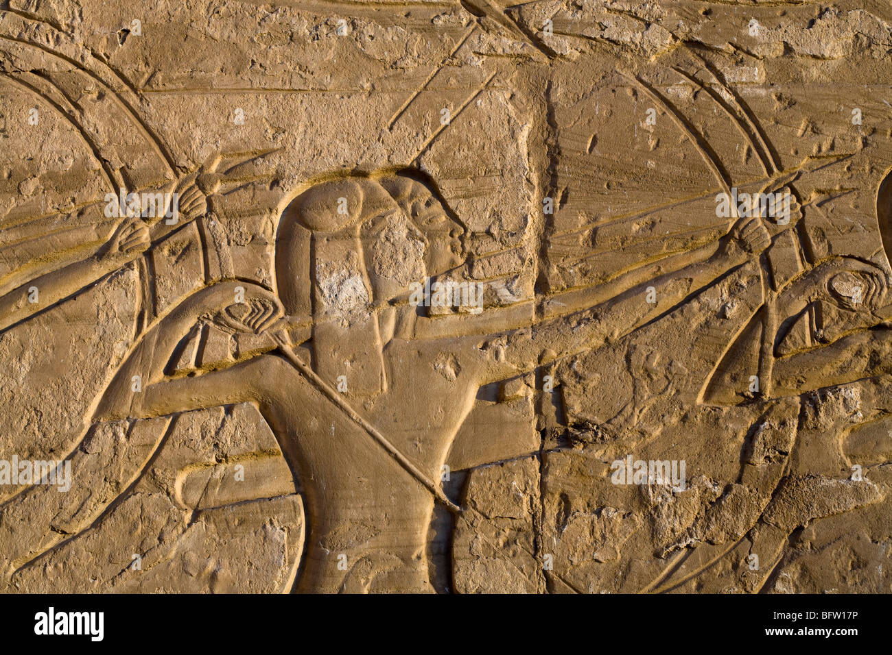 Close up of reliefs at Medinet Habu , Mortuary Temple of Ramesses III ...