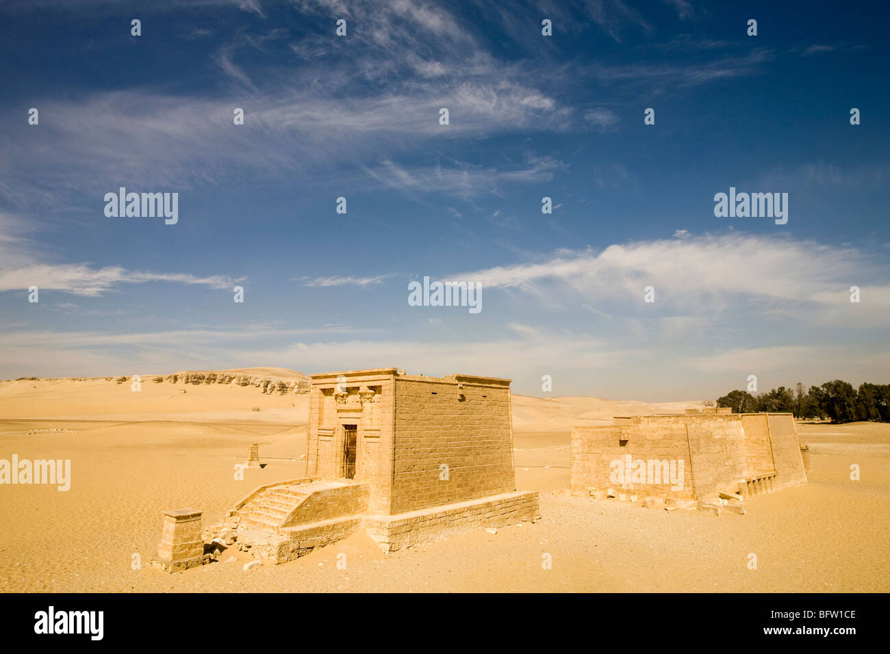 One of the mausolea at the cult centre of Tuna  el Gebel, ancient necropolis near Mallawi in Middle Egypt. Stock Photo