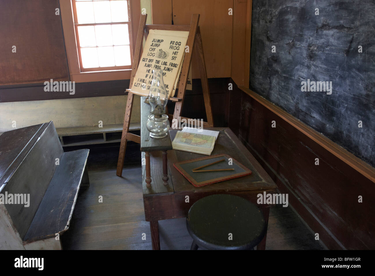 Interior of an 1800s American building Stock Photo