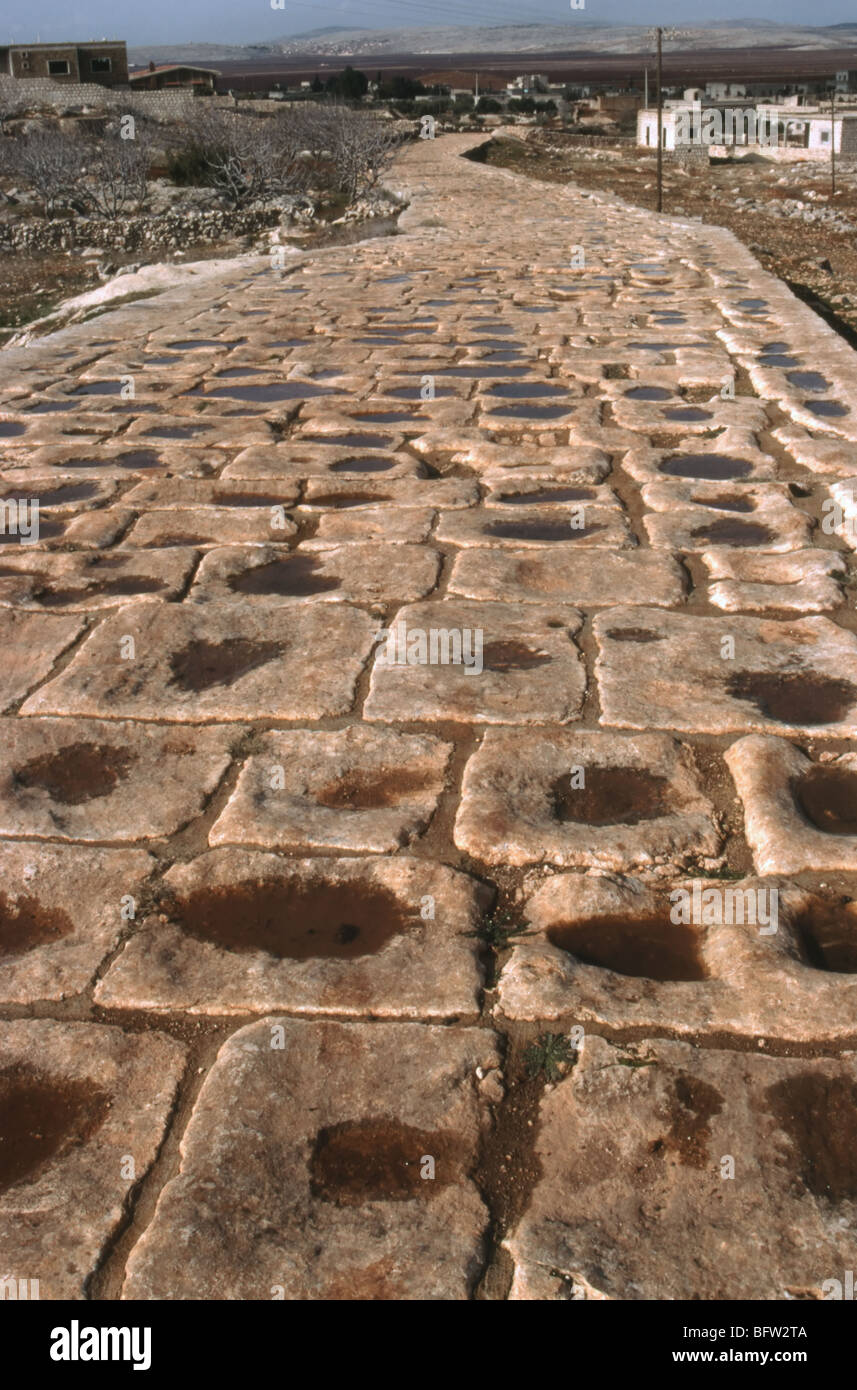 A Roman road located 40 km west of Aleppo, Syria. Formerly part of the main highway from Antiock to Chalcis. Stock Photo