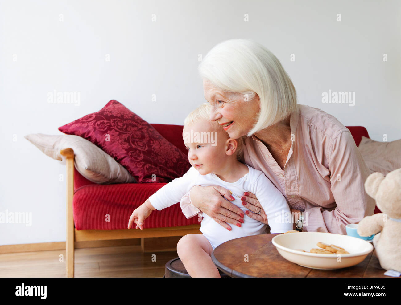 A grandmother talking to her grandson Stock Photo - Alamy