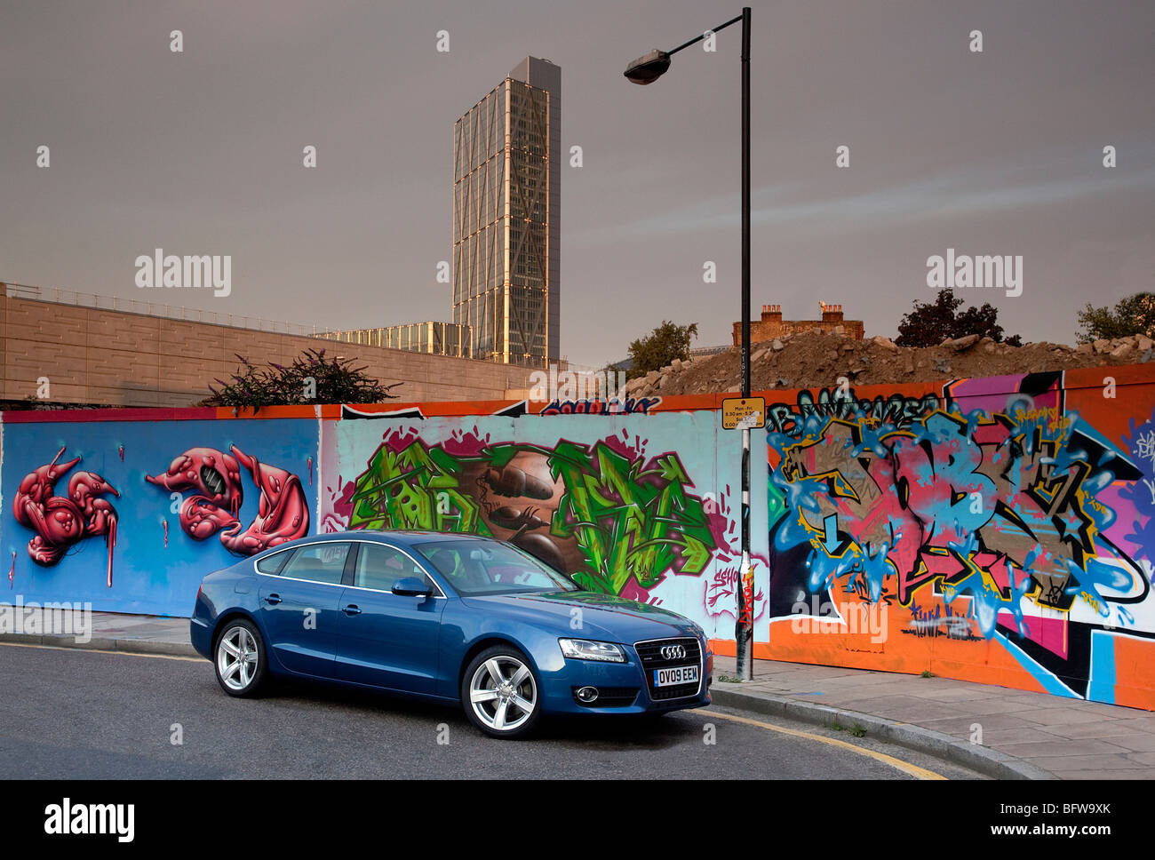 AudiA5  Sport Back parked near Brick Lane in East London UK Stock Photo