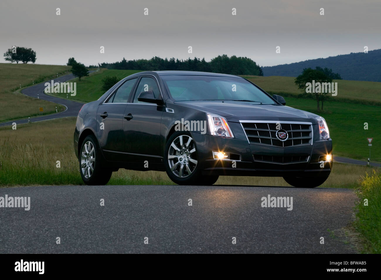 Cadillac CTS on the road in Germany Stock Photo