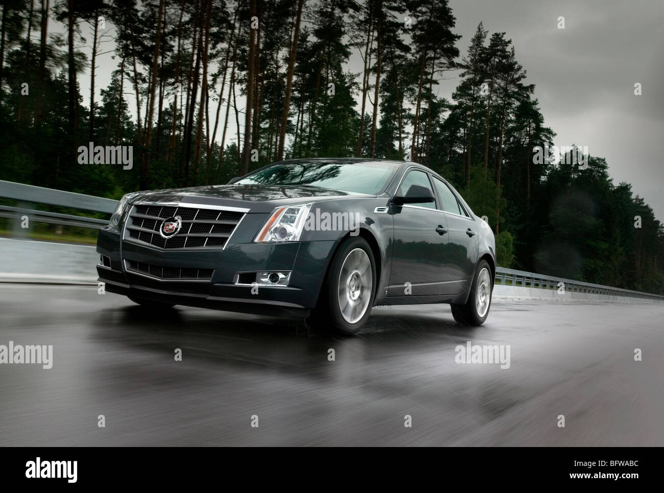 Cadillac CTS on the road in Germany Stock Photo