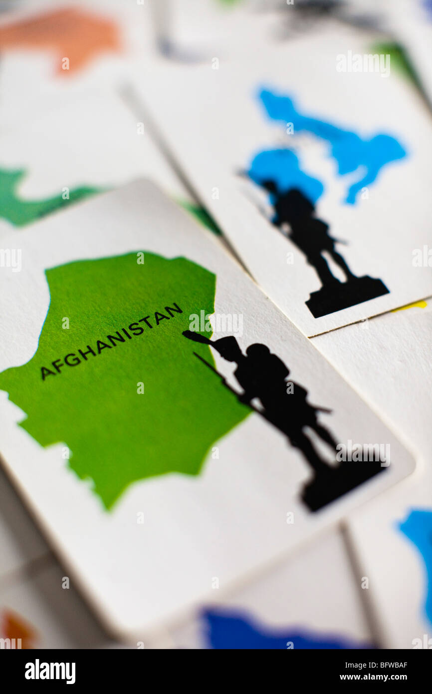 The Afghanistan card in the classic board game of "Risk Stock Photo Alamy