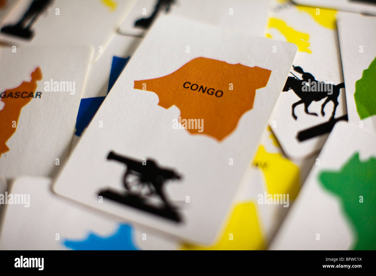 The Congo card in the classic board game of 'Risk' Stock Photo