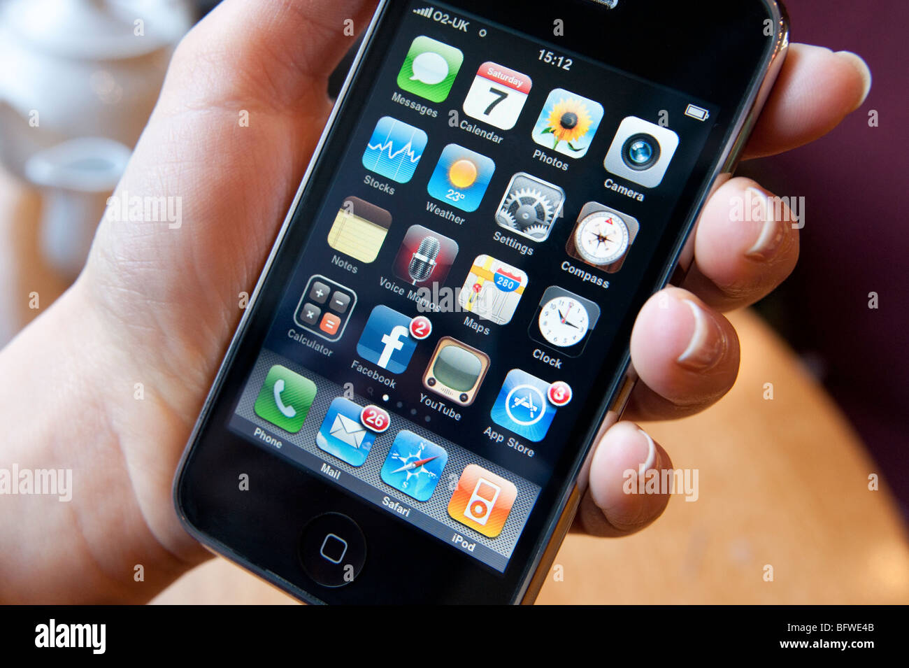 Home screen of Apple iPhone Stock Photo - Alamy