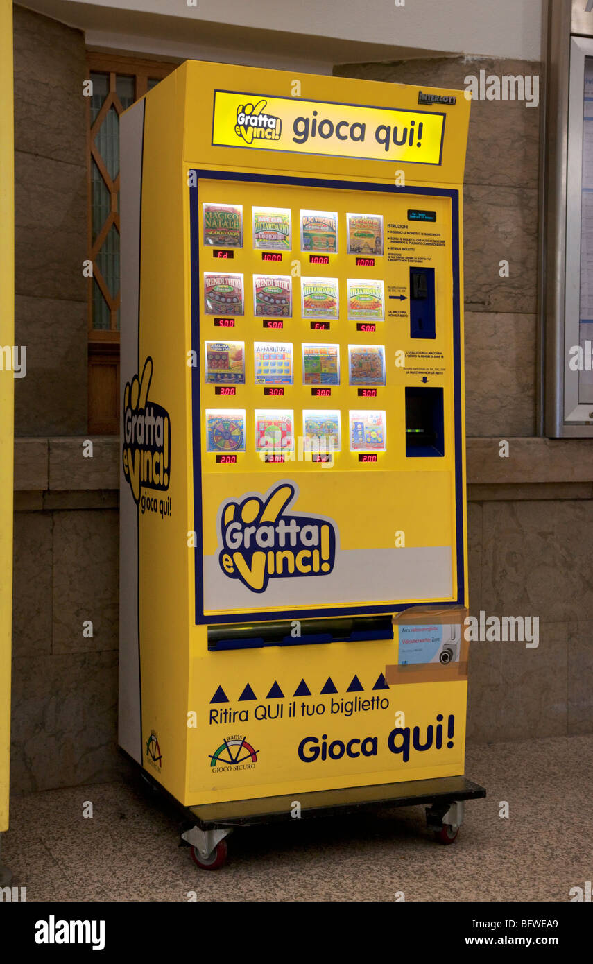 Scratch card ticket vending machine Stock Photo Alamy