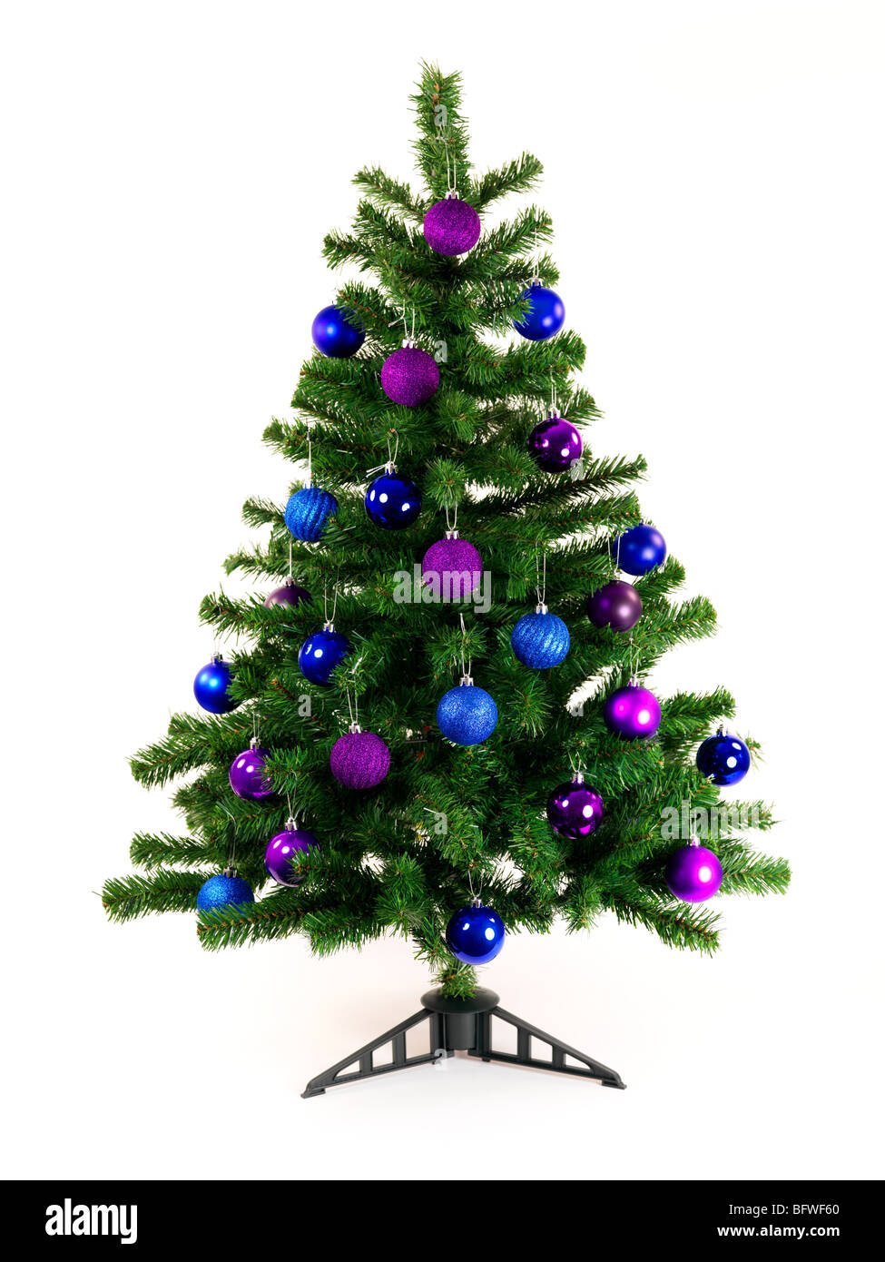 A Christmas tree isolated against a white background Stock Photo - Alamy
